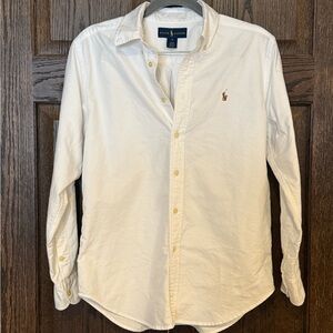 Ralph Lauren White Cotton Button Down Shirt Kids 14 Women’s Small